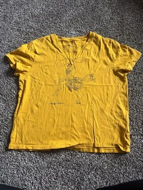 American Eagle Outfitters Mustard Yellow Graphic Tee